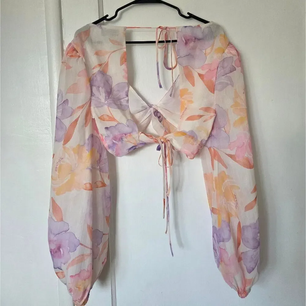 Majorelle Kyra Crop Top in Watercolor Pastels Small - Picture 5 of 8